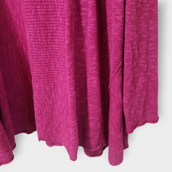 Eileen Fisher Woman 2X Linen Blend Open Front Cardigan Sweater Fuschia Flowy - Picture 3 of 13